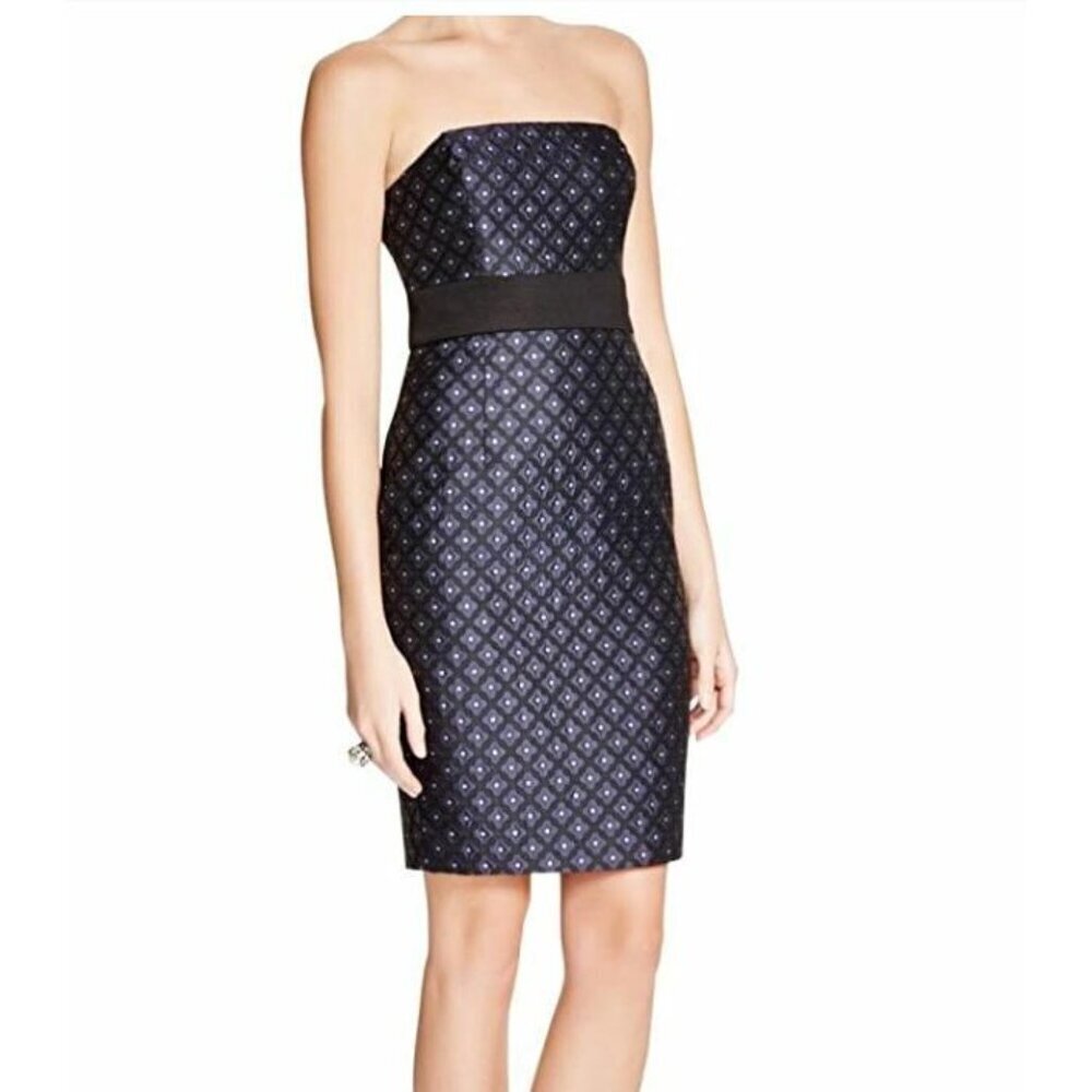 Plenty By Tracy Reese Nadia Blue Jacquard Cocktail Dress  SZ 8 NWT